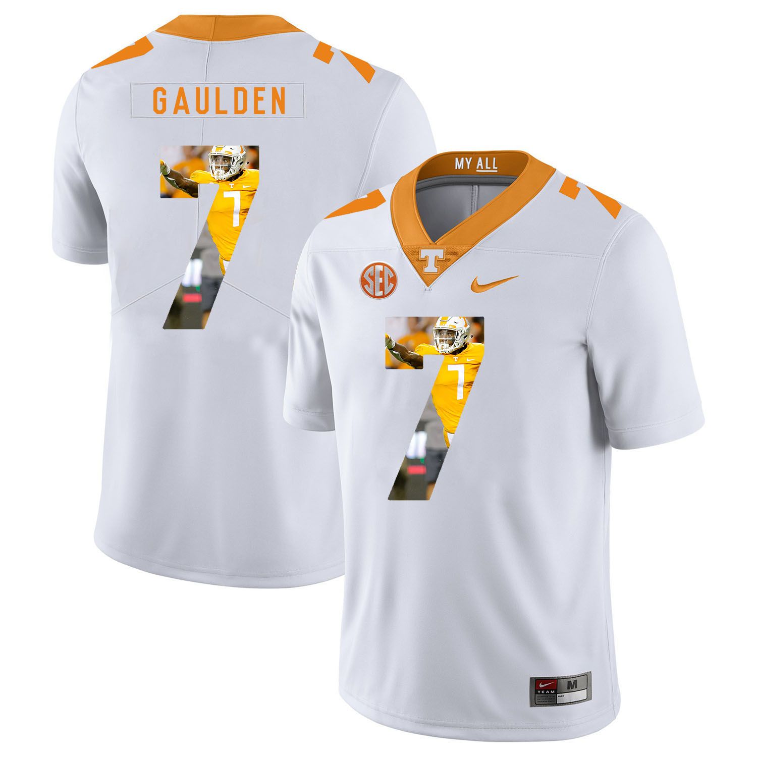 Men Tennessee Volunteers #7 Gaulden White Fashion Edition Customized NCAA Jerseys->customized ncaa jersey->Custom Jersey